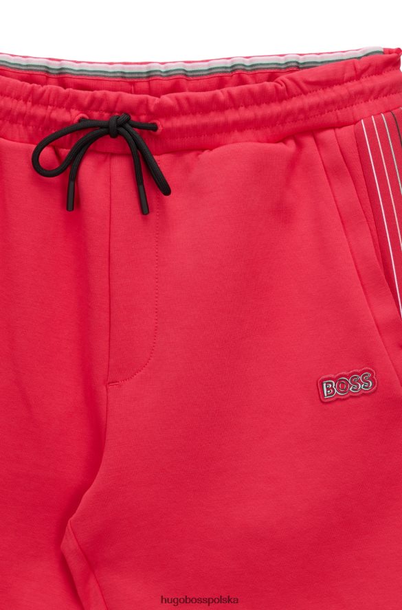 Hugo Boss Szorty o regularnym kroju z mieszanki bawełny z wielokolorowym logo hugo w kolorze różowym różowy R0X0H62280