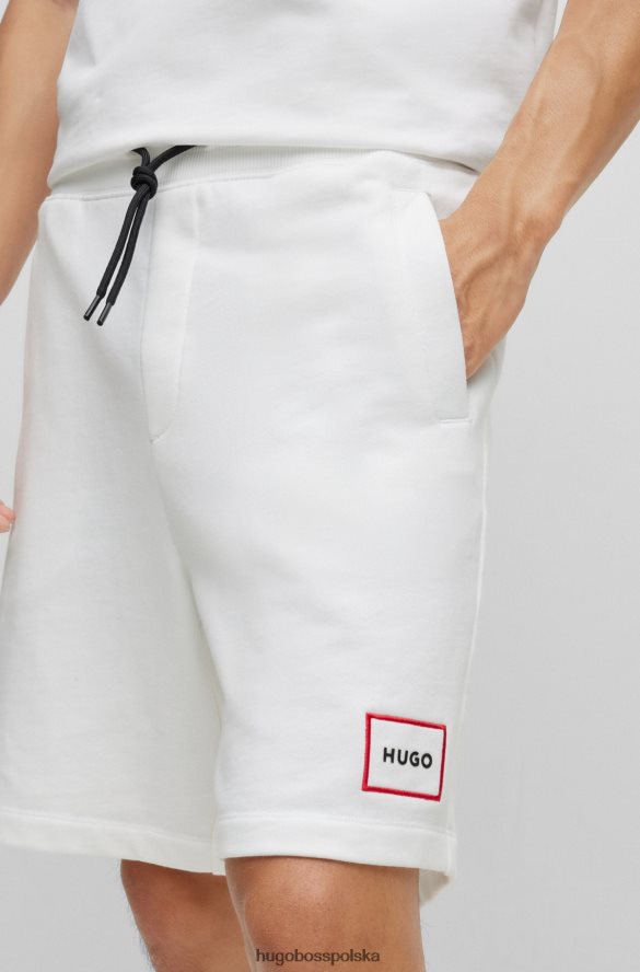 Hugo Boss Szorty o swobodnym kroju z frotte z logo hugo w ramce w kolorze białym biały R0X0H62509