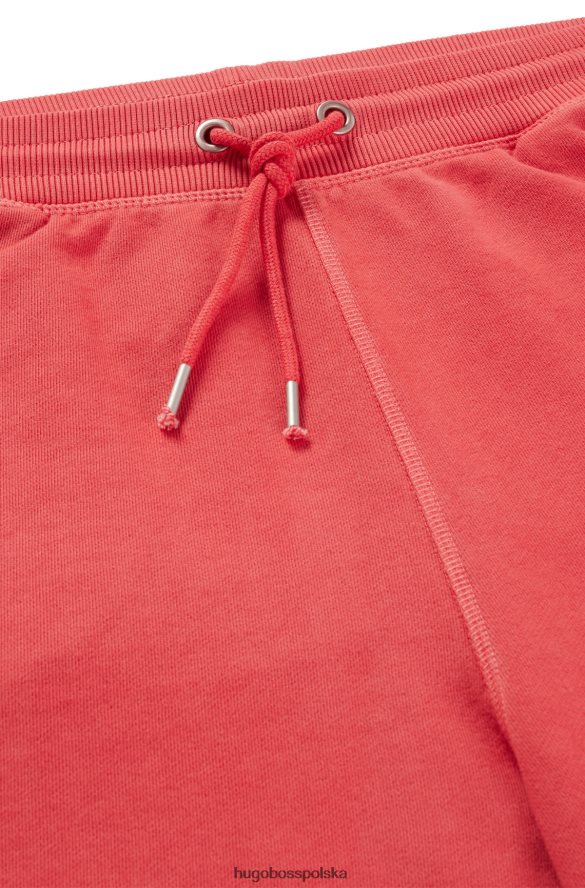 Hugo Boss Szorty z barwionej bawełny frotte z naszywanymi kieszeniami, czerwone hugo czerwony R0X0H64189
