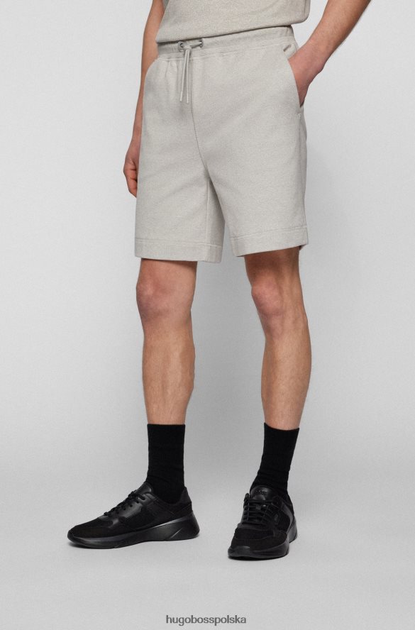 Hugo Boss Szorty z elastycznej bawełny z efektem muliny i regulowanym sznurkiem, szare hugo szary R0X0H64340