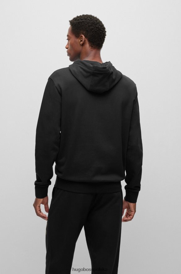 Hugo Boss Wypełniona monogramami bluza z logo, wykonana z bawełny frotte w kolorze hugo w kolorze czarnym czarny R0X0H6911