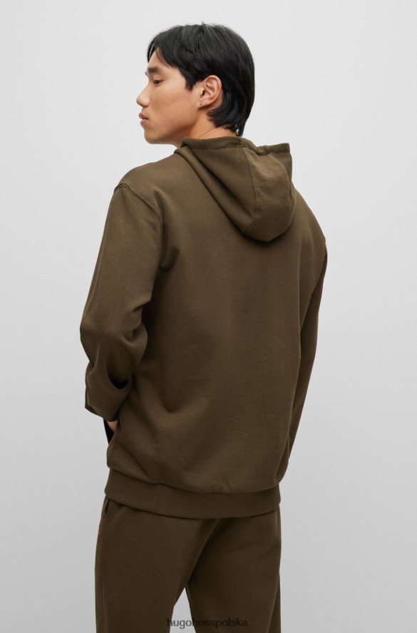 Hugo Boss Zapinana na zamek bluza z frotte z logo hugo w ramce w kolorze ciemnozielonym ciemnozielony R0X0H61849