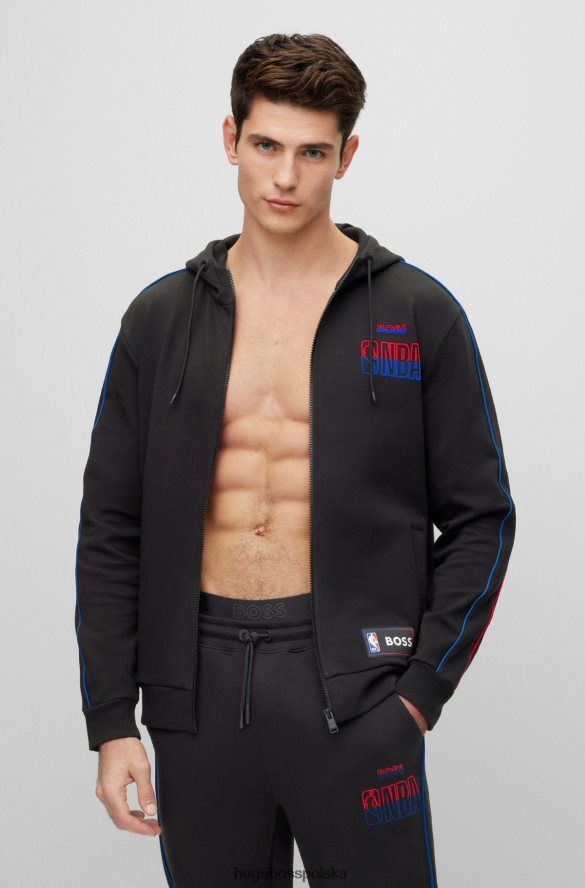 Hugo Boss Zapinana na zamek bluza z kapturem & NBA z mieszanki bawełny rodzaj NBA R0X0H62258