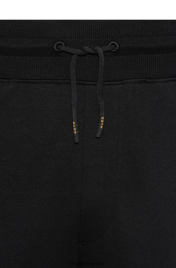 Hugo Boss Zapinane na zamek bawełniane spodnie dresowe z detalami z logo hugo w kolorze czarnym czarny R0X0H64350