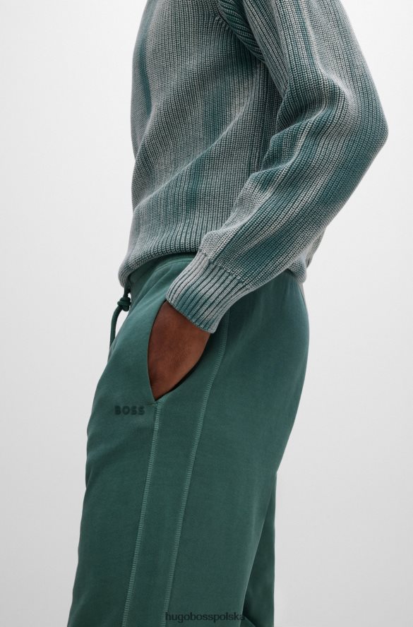 Hugo Boss Zielone spodnie dresowe hugo o swobodnym kroju z bawełny frotte zielony R0X0H64216