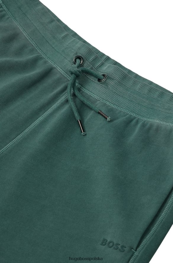 Hugo Boss Zielone spodnie dresowe hugo o swobodnym kroju z bawełny frotte zielony R0X0H64216