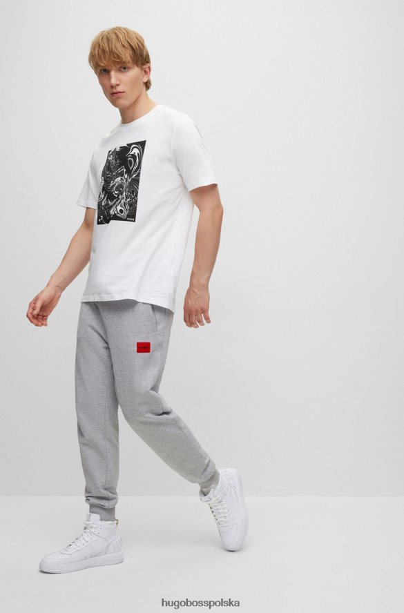 Hugo Boss bawełniane spodnie dresowe z czerwoną naszywką z logo w kolorze ciemnoszarym hugo ciemno szary R0X0H62080