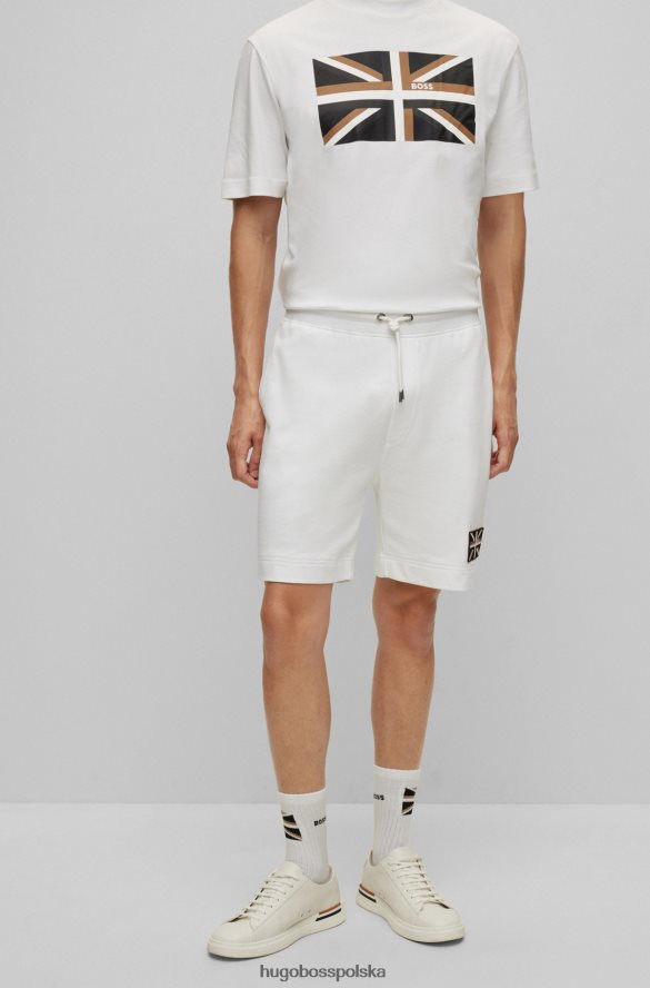 Hugo Boss białe szorty hugo z bawełny organicznej z naszywką z motywem Union Jack biały R0X0H63315