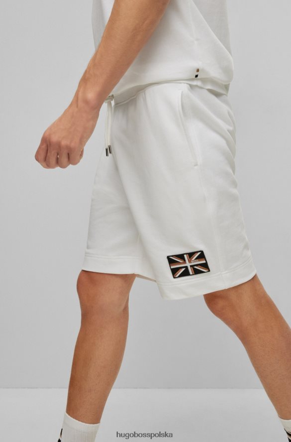 Hugo Boss białe szorty hugo z bawełny organicznej z naszywką z motywem Union Jack biały R0X0H63315
