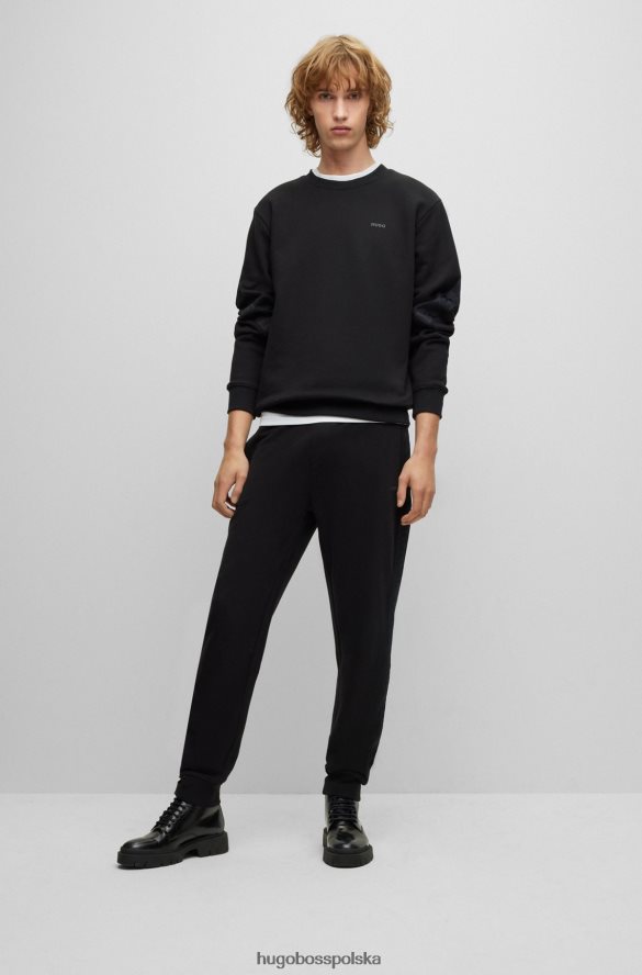 Hugo Boss bluza z bawełny organicznej z lamówką z logo hugo czarna czarny R0X0H61760