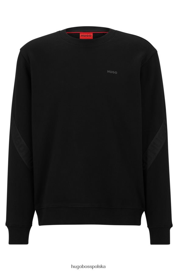 Hugo Boss bluza z bawełny organicznej z lamówką z logo hugo czarna czarny R0X0H61760