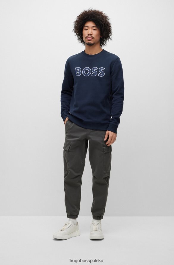 Hugo Boss ciemnoniebieska bluza hugo o swobodnym kroju z kontrastowym logo ciemny niebieski R0X0H63929