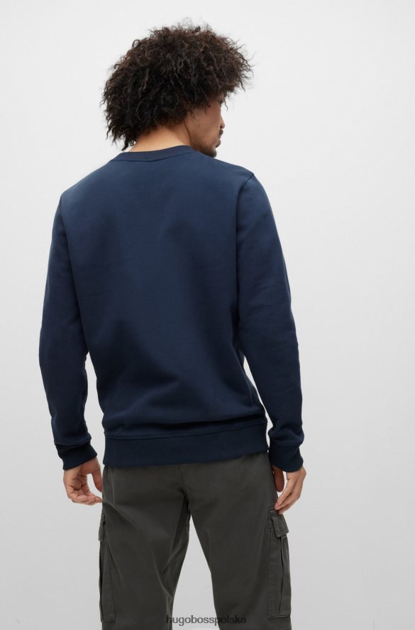 Hugo Boss ciemnoniebieska bluza hugo o swobodnym kroju z kontrastowym logo ciemny niebieski R0X0H63929