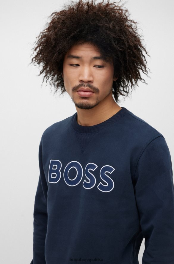 Hugo Boss ciemnoniebieska bluza hugo o swobodnym kroju z kontrastowym logo ciemny niebieski R0X0H63929