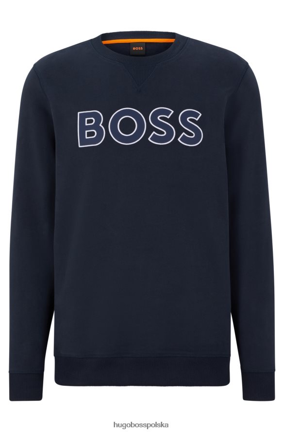 Hugo Boss ciemnoniebieska bluza hugo o swobodnym kroju z kontrastowym logo ciemny niebieski R0X0H63929