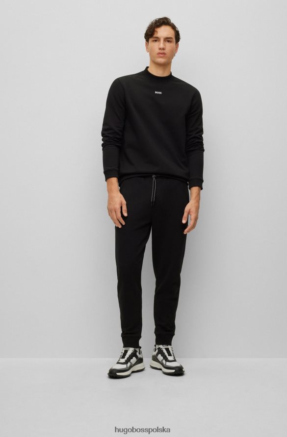 Hugo Boss czarna, bawełniana bluza o regularnym kroju z kontrastowym logo hugo czarny R0X0H62632