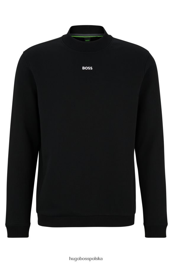 Hugo Boss czarna, bawełniana bluza o regularnym kroju z kontrastowym logo hugo czarny R0X0H62632