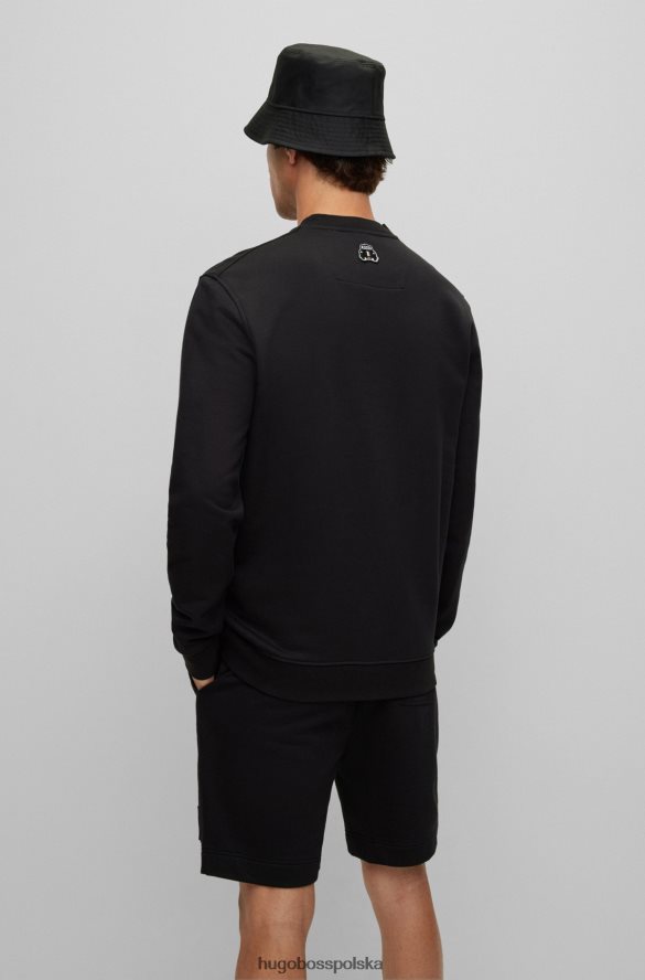 Hugo Boss czarna bluza hugo z bawełny organicznej z naszywką z motywem Union Jack czarny R0X0H63271