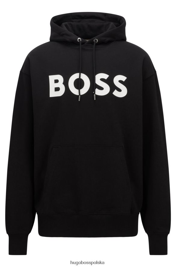 Hugo Boss czarna bluza z kapturem Hugo z bawełny organicznej i kontrastowym logo czarny R0X0H61150