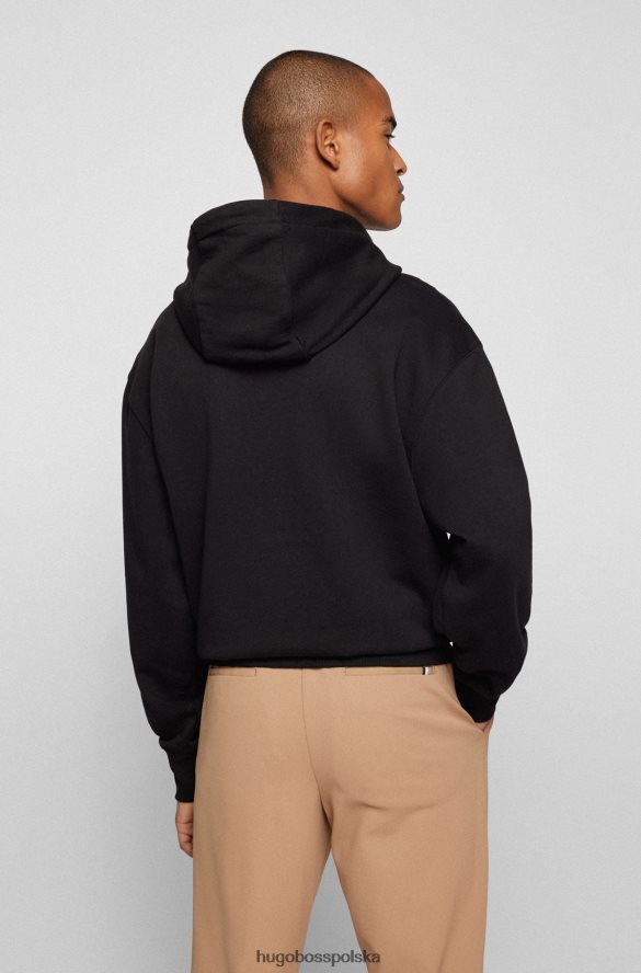 Hugo Boss czarna bluza z kapturem Hugo z bawełny organicznej i kontrastowym logo czarny R0X0H61150