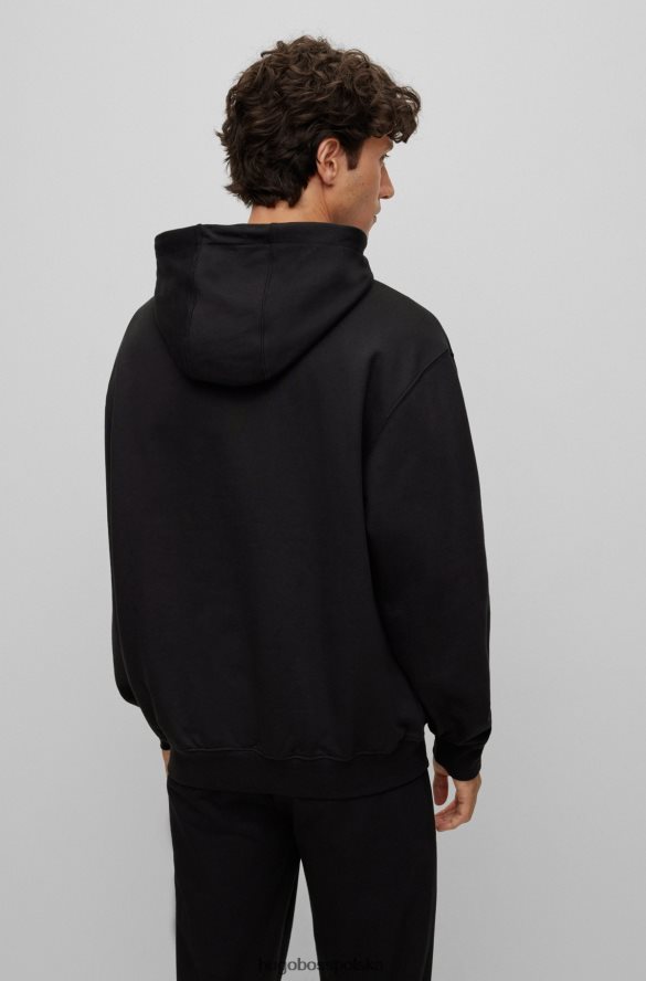 Hugo Boss czarna bluza z kapturem Hugo z organicznej bawełny z nadrukiem Union Jack czarny R0X0H63622
