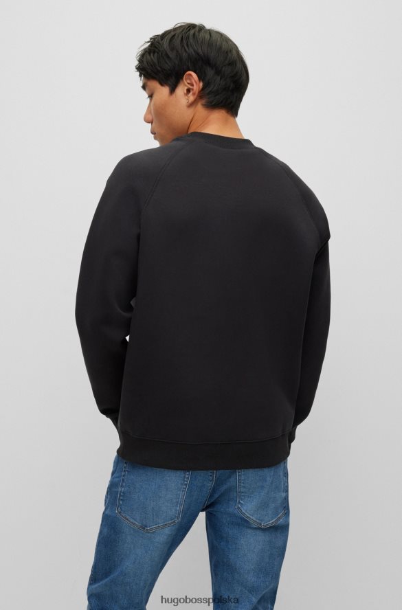 Hugo Boss czarna bluza z mieszanki bawełny z logo hugo w ramce czarny R0X0H63224