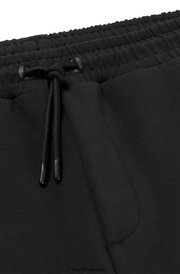 Hugo Boss czarne spodnie dresowe zapinane na zamek i perforowane detale hugo czarny R0X0H61741