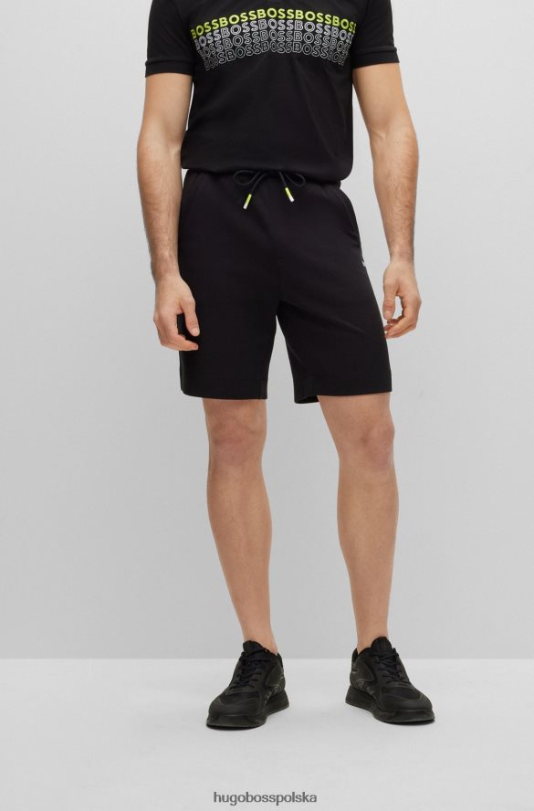 Hugo Boss czarne szorty o regularnym kroju z wielobarwnym logo hugo czarny R0X0H63590