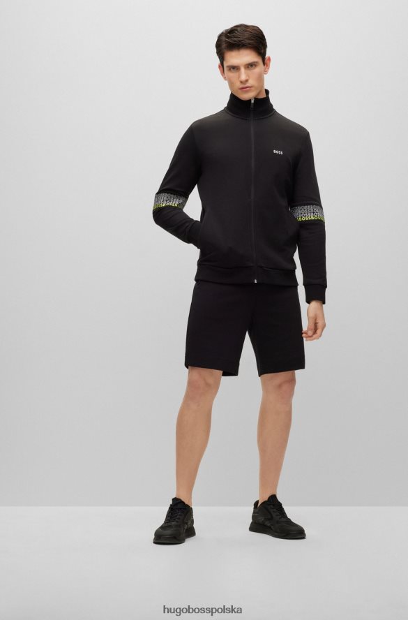 Hugo Boss czarne szorty o regularnym kroju z wielobarwnym logo hugo czarny R0X0H63590