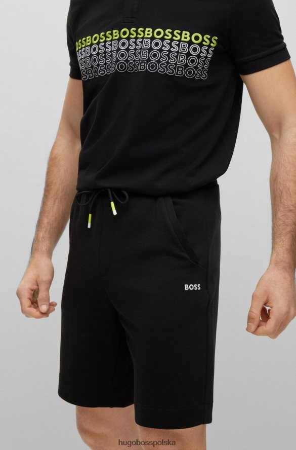 Hugo Boss czarne szorty o regularnym kroju z wielobarwnym logo hugo czarny R0X0H63590