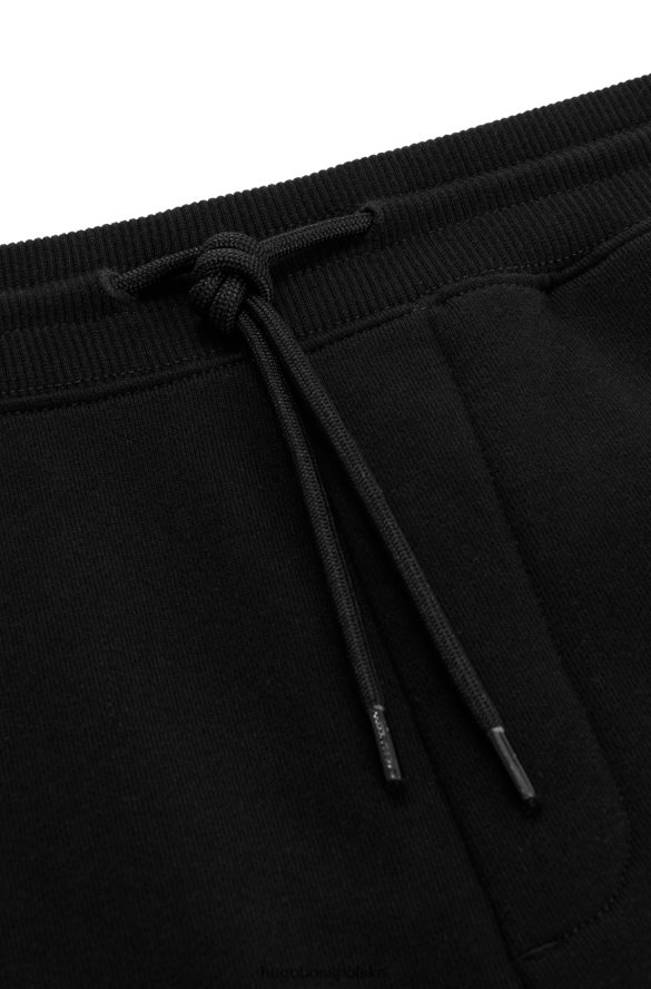 Hugo Boss czarne szorty o swobodnym kroju z frotte z logo hugo w ramce czarny R0X0H62508