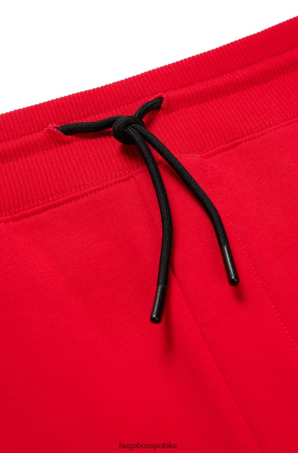 Hugo Boss czerwone spodnie dresowe z bawełny frotte z grafiką logo hugo czerwony R0X0H61124