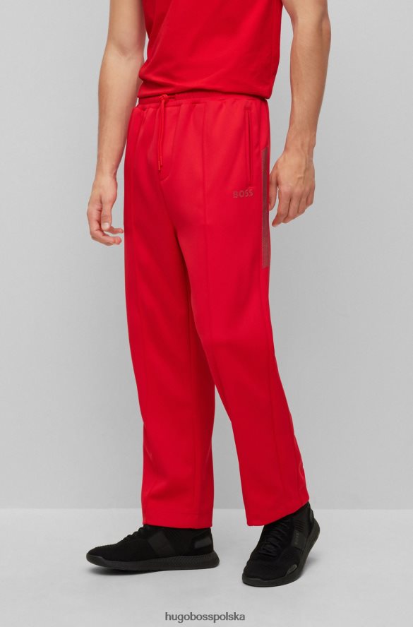 Hugo Boss czerwone spodnie dresowe ze stretchem i detalami ze strasu hugo czerwony R0X0H64265