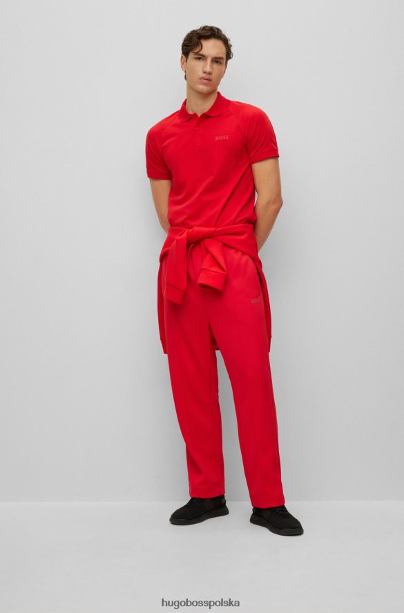Hugo Boss czerwone spodnie dresowe ze stretchem i detalami ze strasu hugo czerwony R0X0H64265