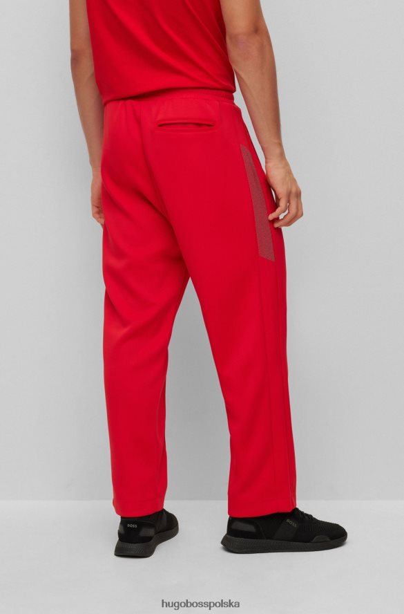Hugo Boss czerwone spodnie dresowe ze stretchem i detalami ze strasu hugo czerwony R0X0H64265