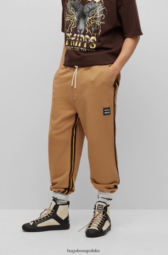 Hugo Boss długie spodnie dresowe z bawełny organicznej x phipps beżowy R0X0H63780