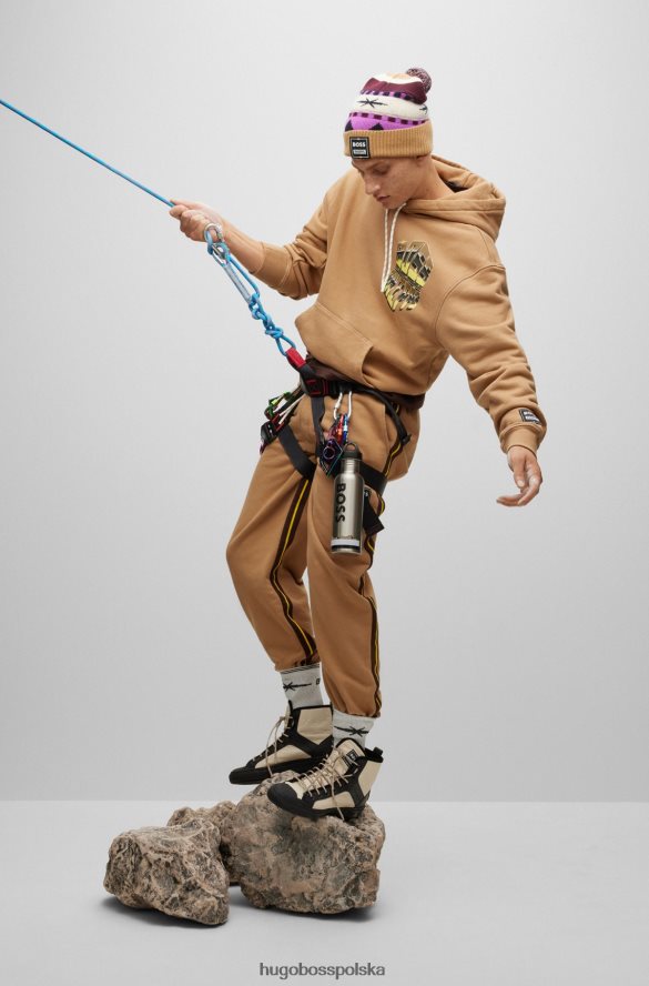 Hugo Boss długie spodnie dresowe z bawełny organicznej x phipps beżowy R0X0H63780