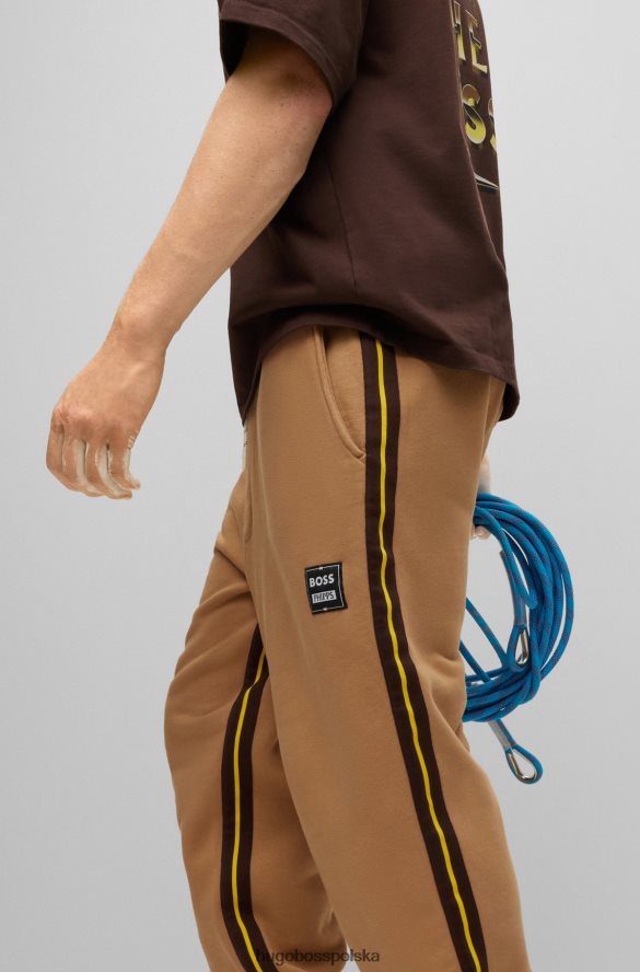 Hugo Boss długie spodnie dresowe z bawełny organicznej x phipps beżowy R0X0H63780