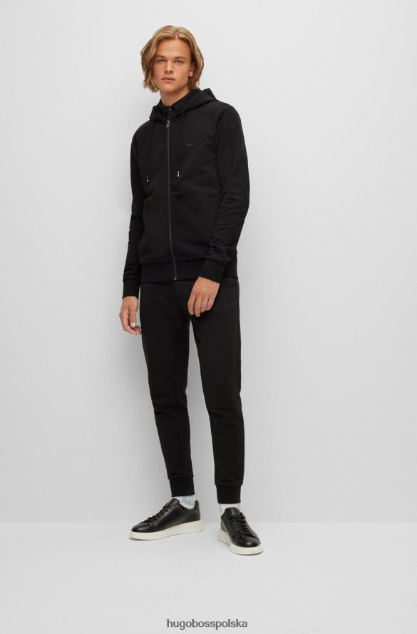 Hugo Boss hugo bluza z kapturem z bawełny organicznej i gumowanym nadrukiem logo w kolorze czarnym czarny R0X0H63975