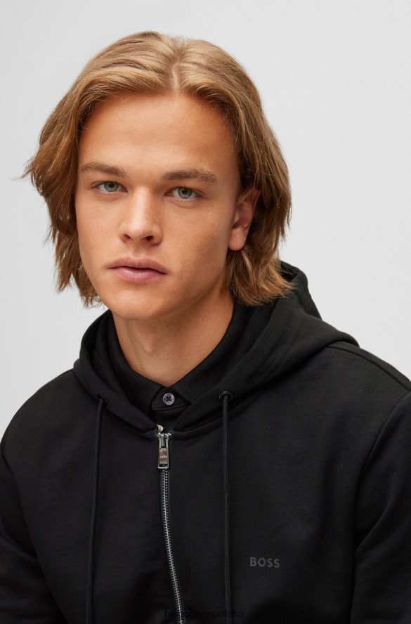 Hugo Boss hugo bluza z kapturem z bawełny organicznej i gumowanym nadrukiem logo w kolorze czarnym czarny R0X0H63975