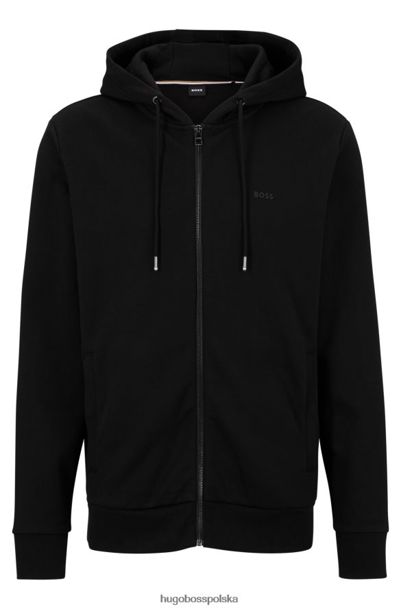 Hugo Boss hugo bluza z kapturem z bawełny organicznej i gumowanym nadrukiem logo w kolorze czarnym czarny R0X0H63975