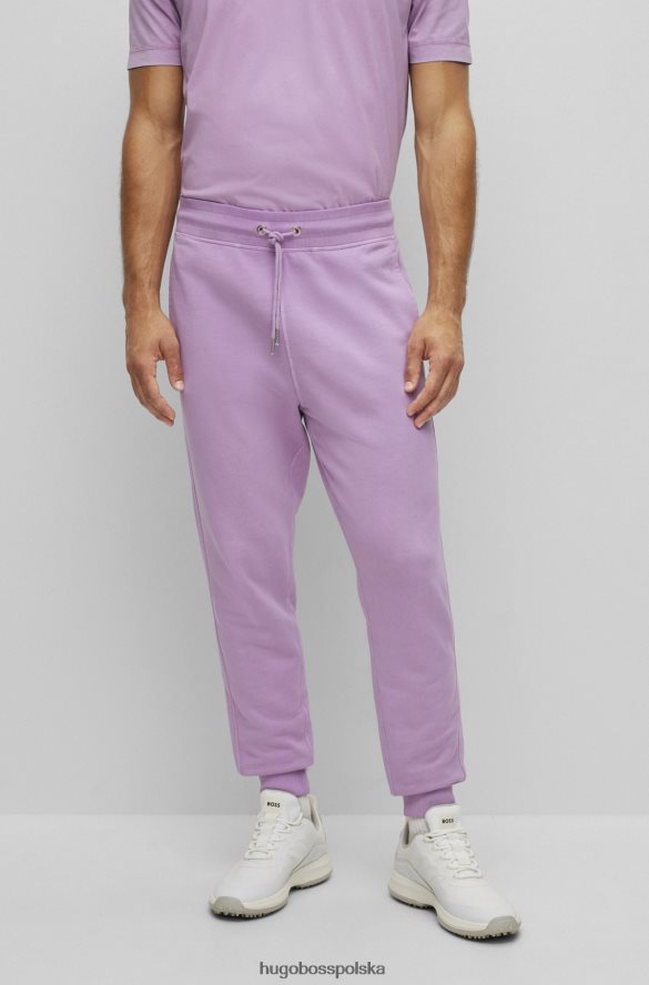 Hugo Boss jasnofioletowe spodnie dresowe hugo o swobodnym kroju z bawełny frotte Jasny fiolet R0X0H64215