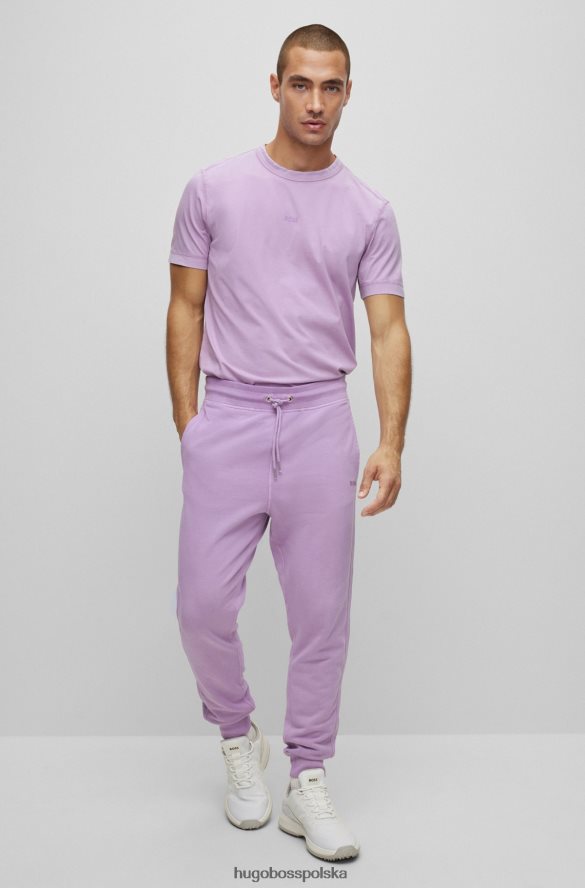 Hugo Boss jasnofioletowe spodnie dresowe hugo o swobodnym kroju z bawełny frotte Jasny fiolet R0X0H64215