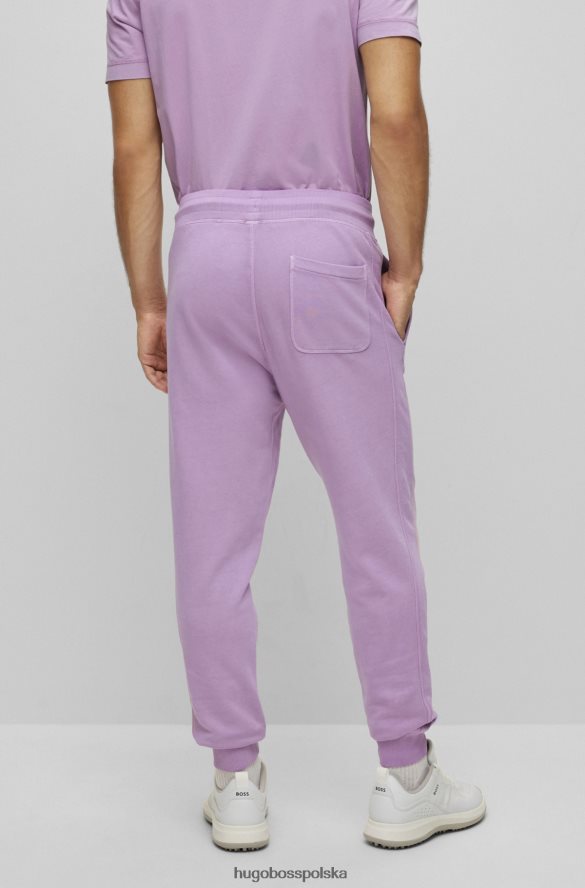 Hugo Boss jasnofioletowe spodnie dresowe hugo o swobodnym kroju z bawełny frotte Jasny fiolet R0X0H64215