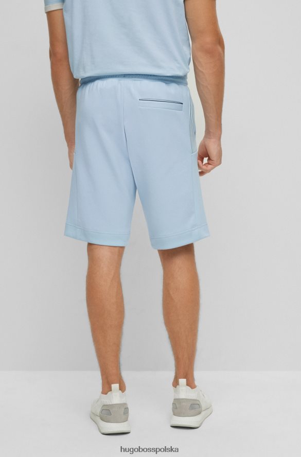 Hugo Boss jasnoniebieskie spodenki hugo o regularnym kroju z mieszanki bawełny i wielobarwnym logo jasny niebieski R0X0H62281