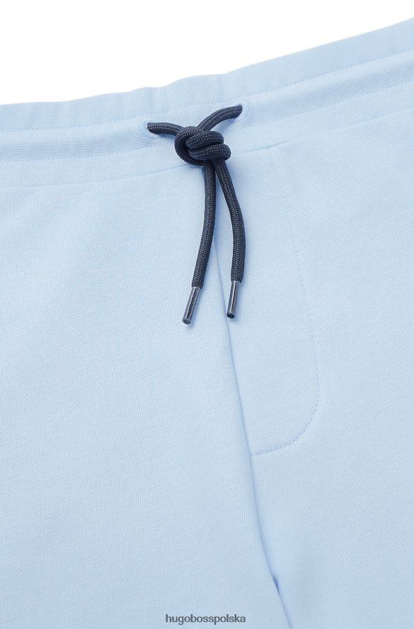 Hugo Boss jasnoniebieskie szorty z bawełny frotte z detalami z logo hugo jasny niebieski R0X0H64135