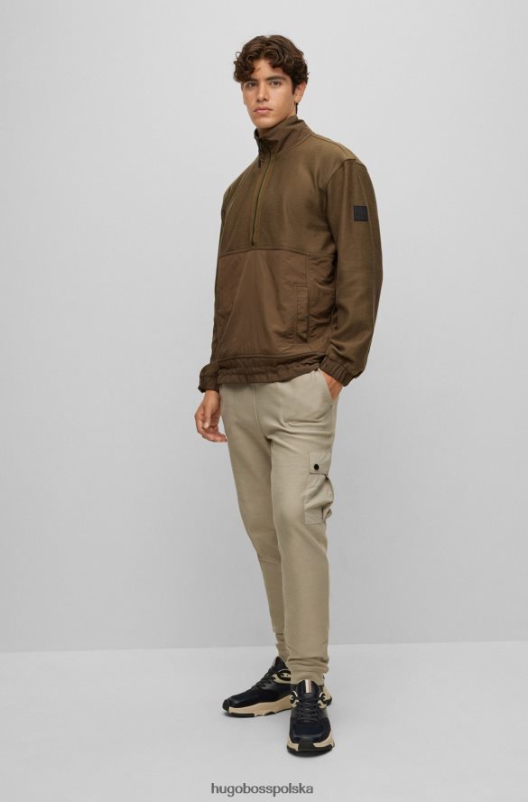 Hugo Boss jasnoszare spodnie dresowe hugo z bawełny frotte i naszywką z logo jasnoszary R0X0H64398