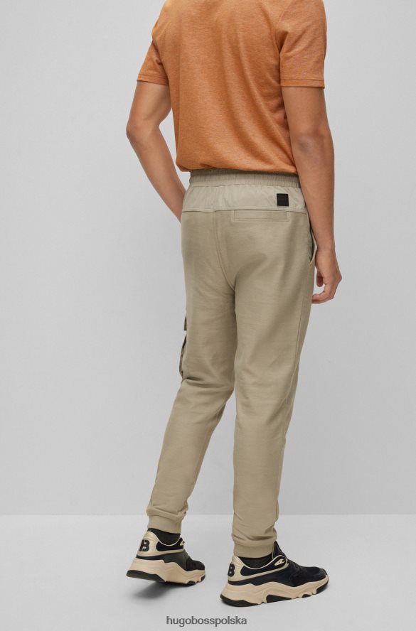 Hugo Boss jasnoszare spodnie dresowe hugo z bawełny frotte i naszywką z logo jasnoszary R0X0H64398