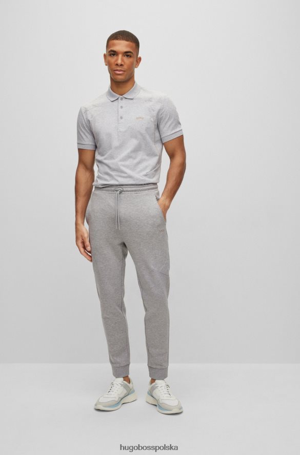 Hugo Boss jasnoszare spodnie dresowe z mieszanki bawełny z grafiką w kratkę hugo jasnoszary R0X0H61136
