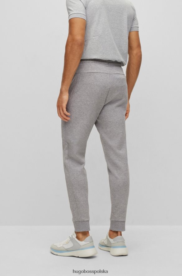 Hugo Boss jasnoszare spodnie dresowe z mieszanki bawełny z grafiką w kratkę hugo jasnoszary R0X0H61136